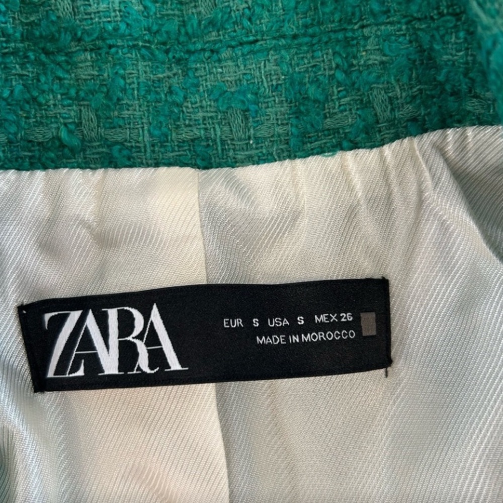 Zara Green Double-Breasted Blazer - Picture 5 of 9